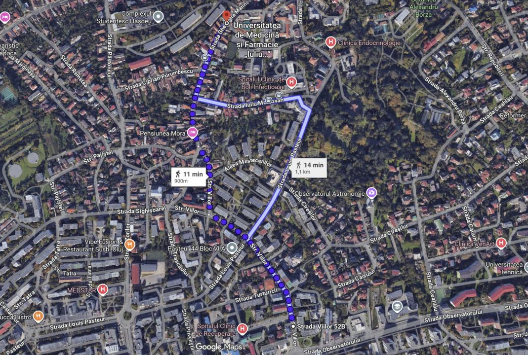 Apartament Zorilor UMF cu o camera, bloc dupa 2000, etaj 2