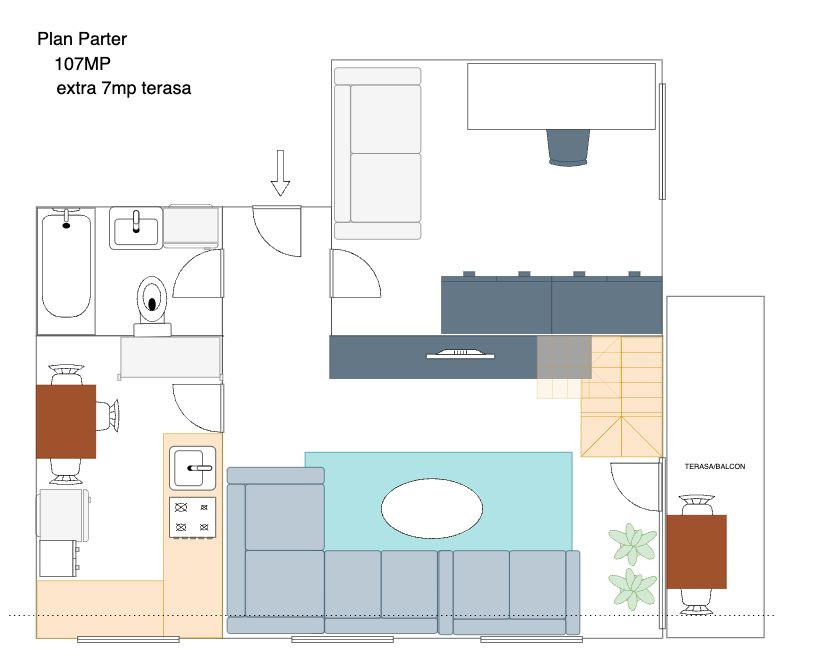 Apartament modern si spatios pe doua niveluri, bloc NOU, Parcare