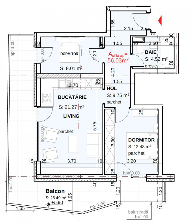 Apartament FINISAT cu CF, zona Sopor, Gheorgheni, 26 mp terasa